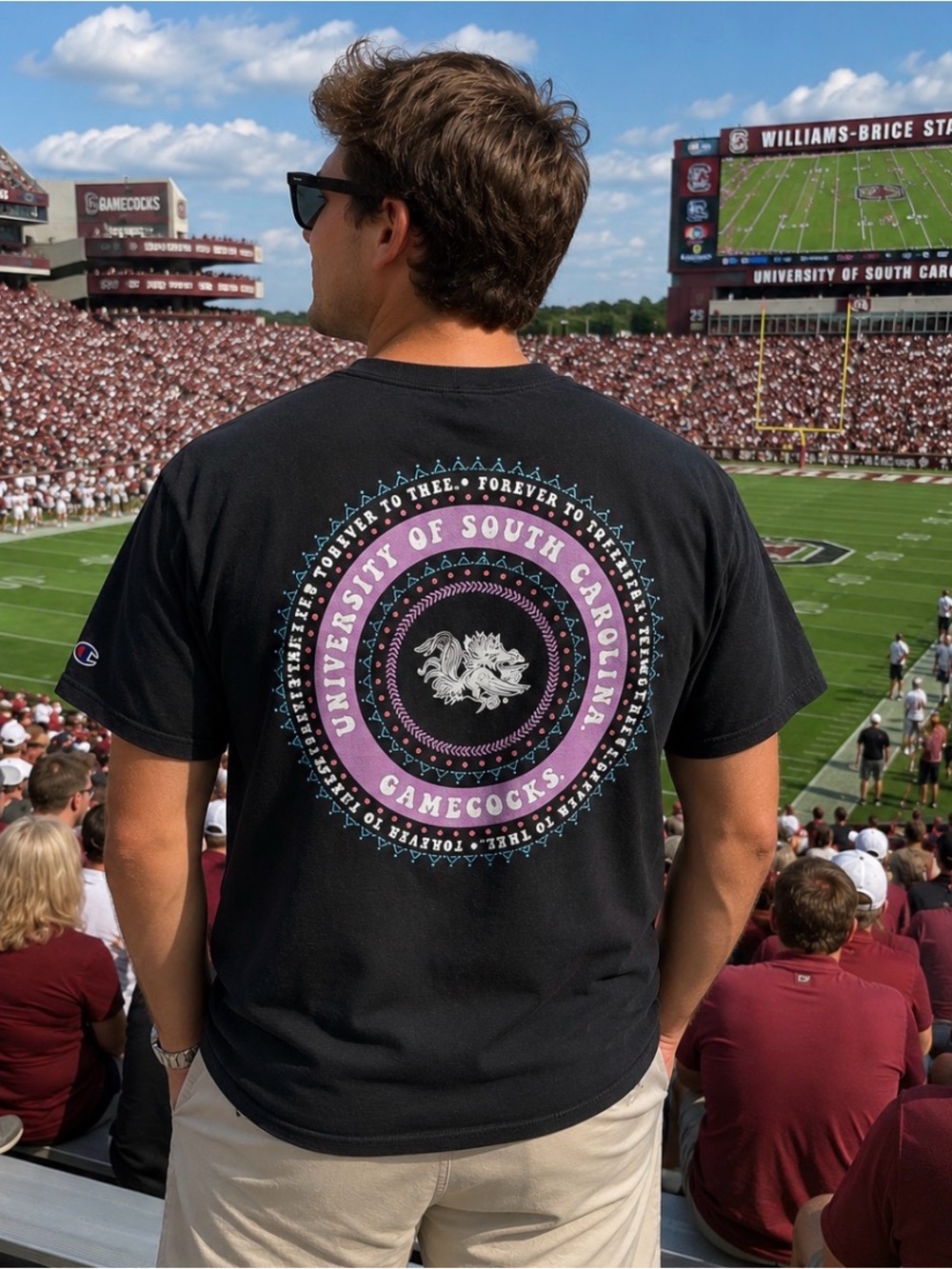 Champion Black University of South Carolina Gamecocks Circle Graphic Tee
